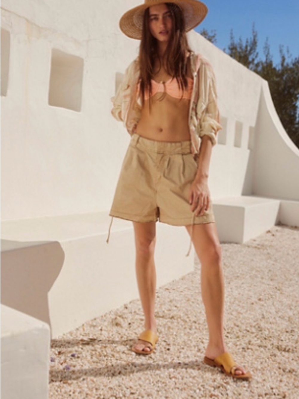 NWOT - Free People Tan High-Waist Shorts